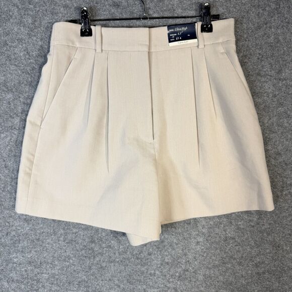 Abercrombie & Fitch Curve Love Beige Shorts 4.5 Inseam Women's Size 27 4 NEW - Picture 1 of 15